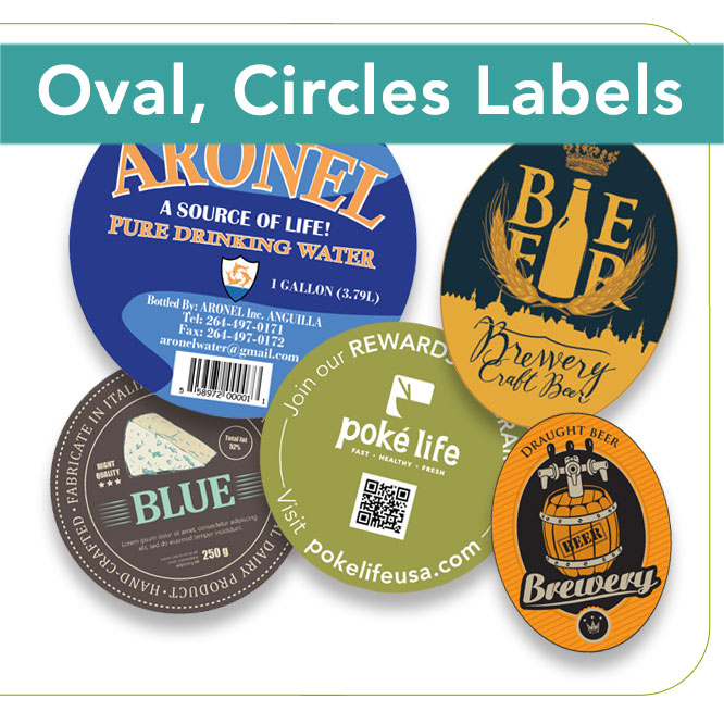 Stickers Full Color Oval & Circles
