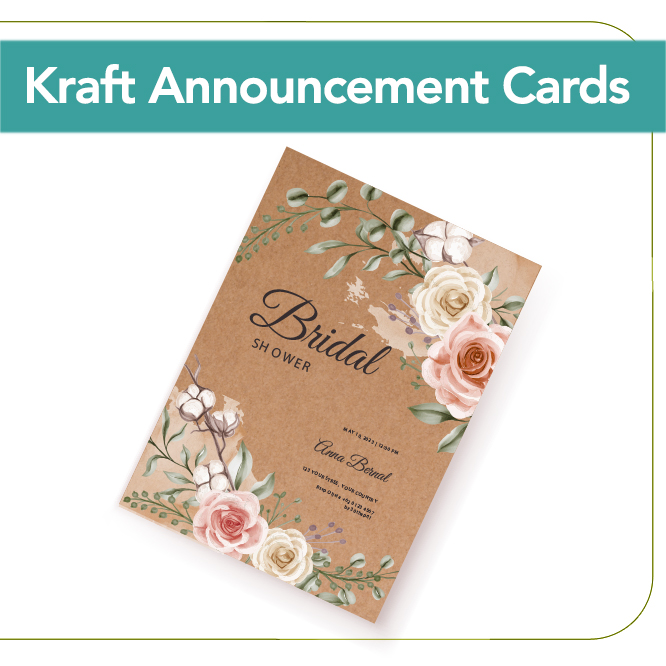 Brown Kraft Announcement Cards