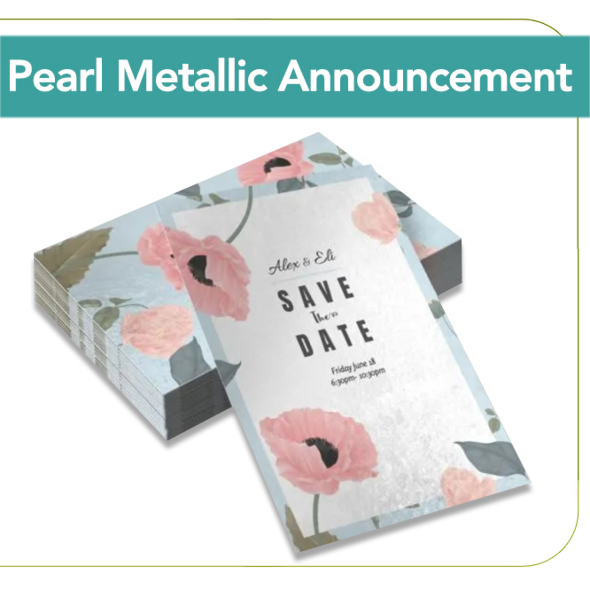 Pearl Metallic 14PT Announcement Cards